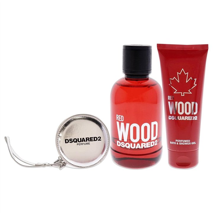 Set Dsquared 2: Red Wood, Eau De Toilette, For Women, 100 ml + Red Wood, Shower Gel & Shampoo 2-In-1, 100 ml + Dsquared, GWP Tex