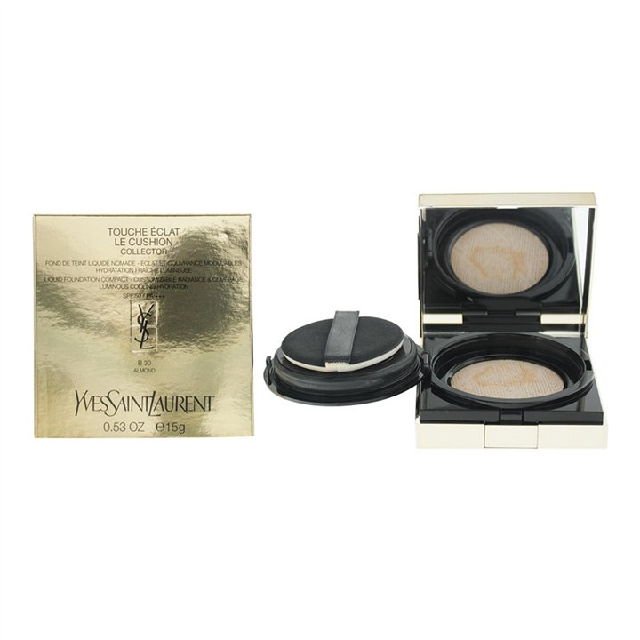 Yves Saint Laurent, Touche Eclat Le Cushion Collector, golden pigments & antioxidants, Luminous, Liquid Foundation, B30, Almond,