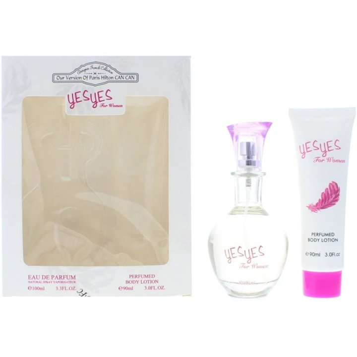 Set Designer French: Yes Yes, Hydrates, Body Lotion, 90 ml + Yes Yes, Eau De Parfum, For Women, 100 ml - Teknashop Ltd