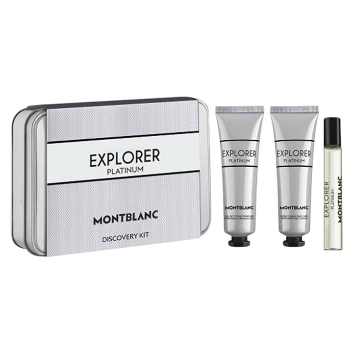 Set Montblanc: Explorer Platinum, Eau De Parfum, For Men, 7.5 ml + Explorer Platinum, Hydrating, Cream, For Face, 30 ml + Explor