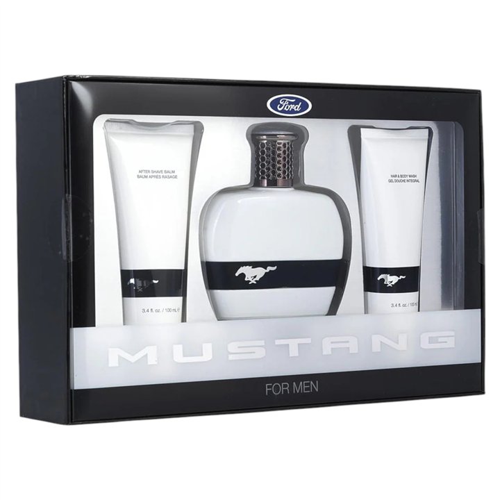 Set Ford: Mustang White, Eau De Toilette, For Men, 100 ml + Mustang White, After-Shave Balm, 100 ml + Mustang White, Body Wash, 