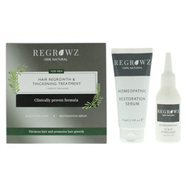 Set Regrowz: Homeopathic, Scalp Serum, Restorative, 75 ml + Homeopathic, Scalp Cream Treatment, Hydrate & Protect, 75 ml - Tekna