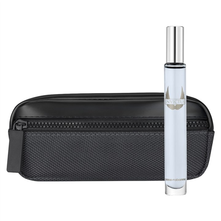 Set Paco Rabanne: Invictus, Eau De Toilette, For Men, 10 ml *Miniature + Invictus Toiletry Bags - Teknashop Ltd