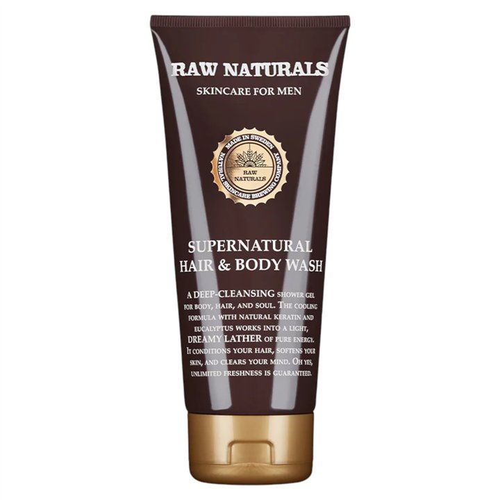 Raw Naturals, Supernatural, 100% vegan, Hair Shampoo, Conditioner & Shower Gel 3-In-1, 200 ml - Teknashop Ltd