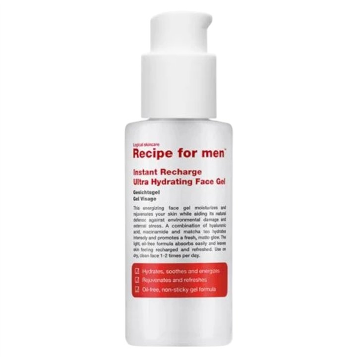 Recipe For Men, Instant Recharge, Hyaluronic Acid, Moisturizes, Gel, Face, 75 ml - Teknashop Ltd