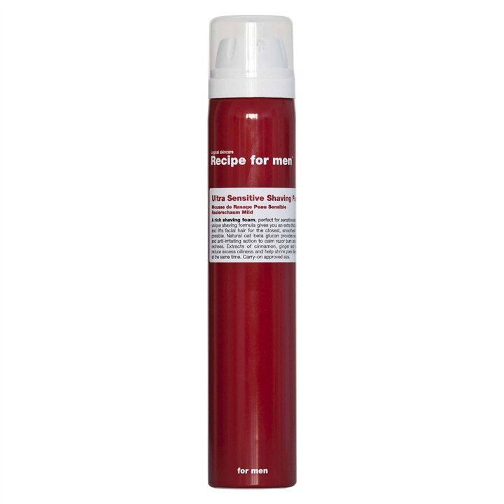 Recipe For Men, Ultra Sensitive Shaving Foam, Energising, Shaving Foam, 100 ml - Teknashop Ltd