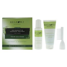 Set Regrowz: Homeopathic, Scalp Serum, Restorative, 75 ml + Homeopathic, Scalp Cream Treatment, Hydrate & Protect, 75 ml + Homeo