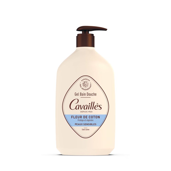 Roge Cavailles, Roge Cavailles, Cotton Flower, Regenerating, Shower Gel, For Sensitive Skin, 1000 ml - Teknashop Ltd