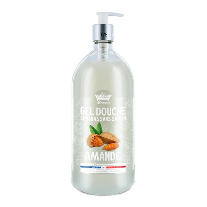 Les Petites Bains de Provence, Almond, Shower Gel, For Sensitive Skin, 1000 ml - Teknashop Ltd