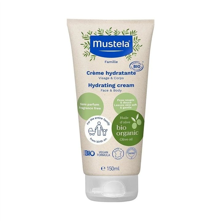 Mustela, Organic, Olive Oil, Hydrating, Cream, For Face & Body, 150 ml - Teknashop Ltd