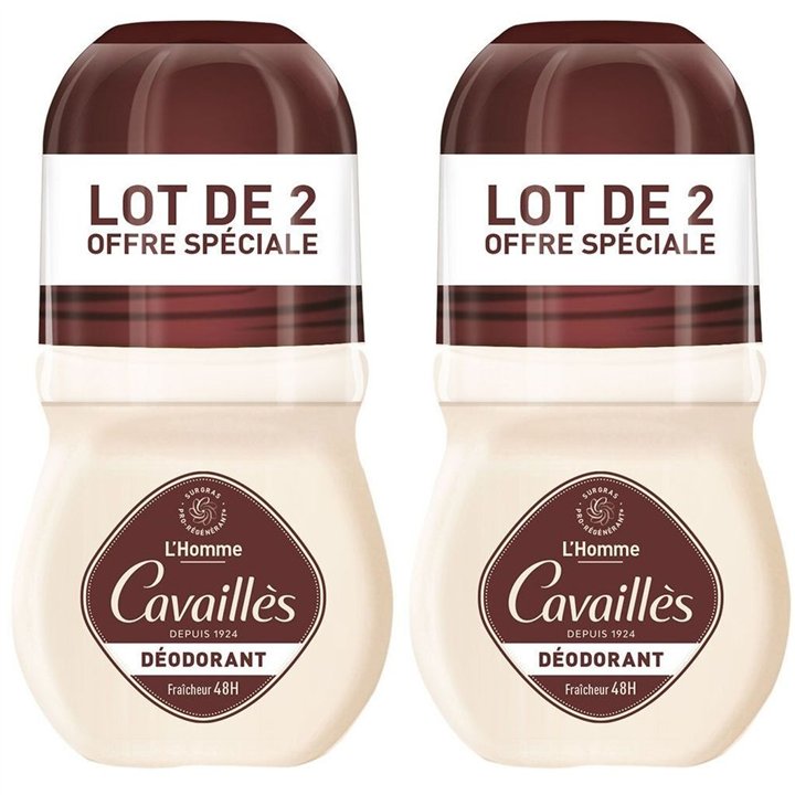 Set Duo, Roge Cavailles, L'Homme, 48h Protection, Deodorant Roll-On, For Men, 2 pcs, 50 ml - Teknashop Ltd