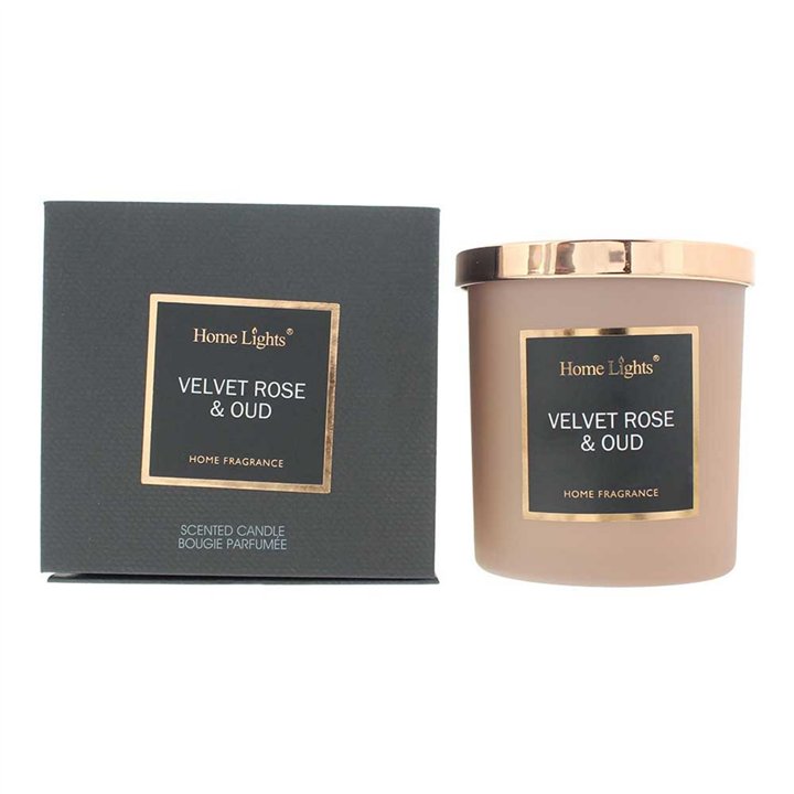 Home Lights, Velvet Rose & Oud, Scented Candle, 215 g - Teknashop Ltd