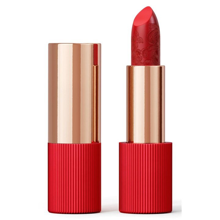La Perla, Matte Silk, Matte Silk, Cream Lipstick, 105, Poppy Red, 3.5 g - Teknashop Ltd