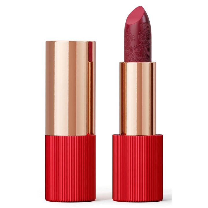 La Perla, Matte Silk, Matte, Cream Lipstick, 107, Cherry Red, 3.5 g - Teknashop Ltd