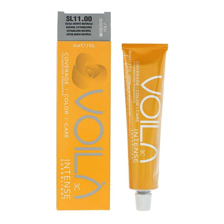 Intercosmo, Voila 3C Intense Superlight, Permanent Hair Dye, 11 Natural Extra Blonde, 60 ml - Teknashop Ltd