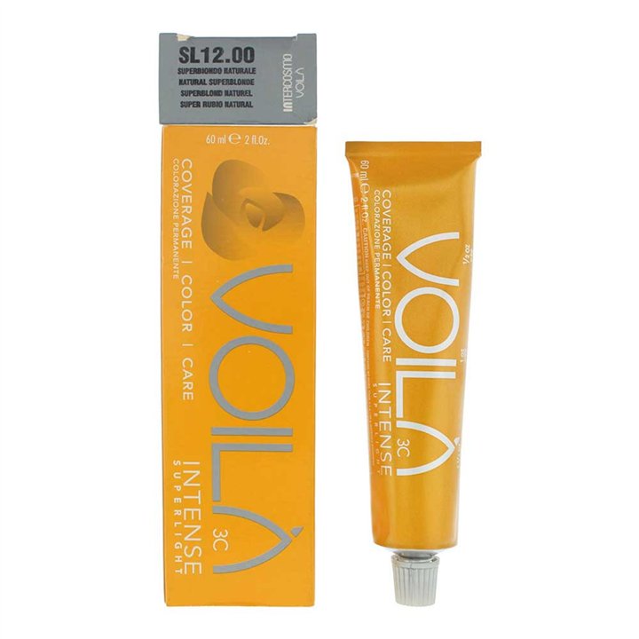 Intercosmo, Voila 3C Intense Superlight, Permanent Hair Dye,  Natural Superblonde, 60 ml - Teknashop Ltd