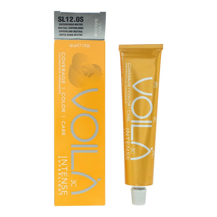 Intercosmo, Voila 3C Intense, Permanent Hair Dye, SL 12.OS Neutral Superblonde, 60 ml - Teknashop Ltd