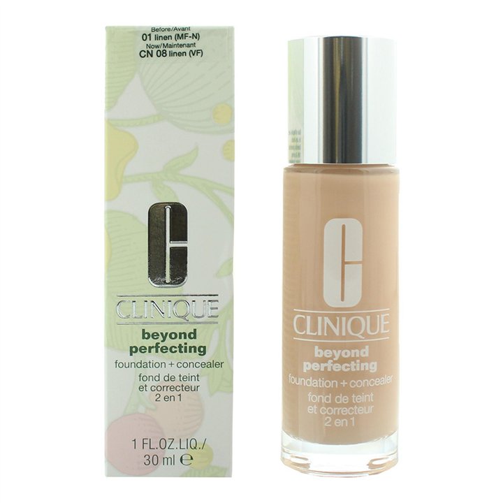 Clinique, Beyond Perfecting, Full Coverage, Liquid Foundation & Concealer 2-In-1, 01, Linen, 30 ml - Teknashop Ltd