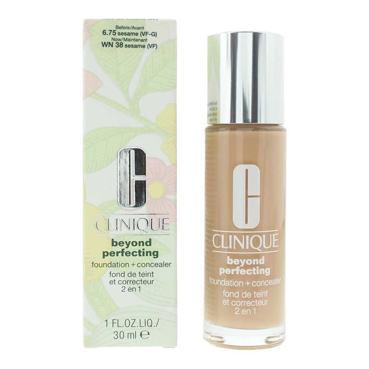 Clinique, Beyond Perfecting, Full Coverage, Liquid Foundation & Concealer 2-In-1, 38, Sesame, 30 ml - Teknashop Ltd