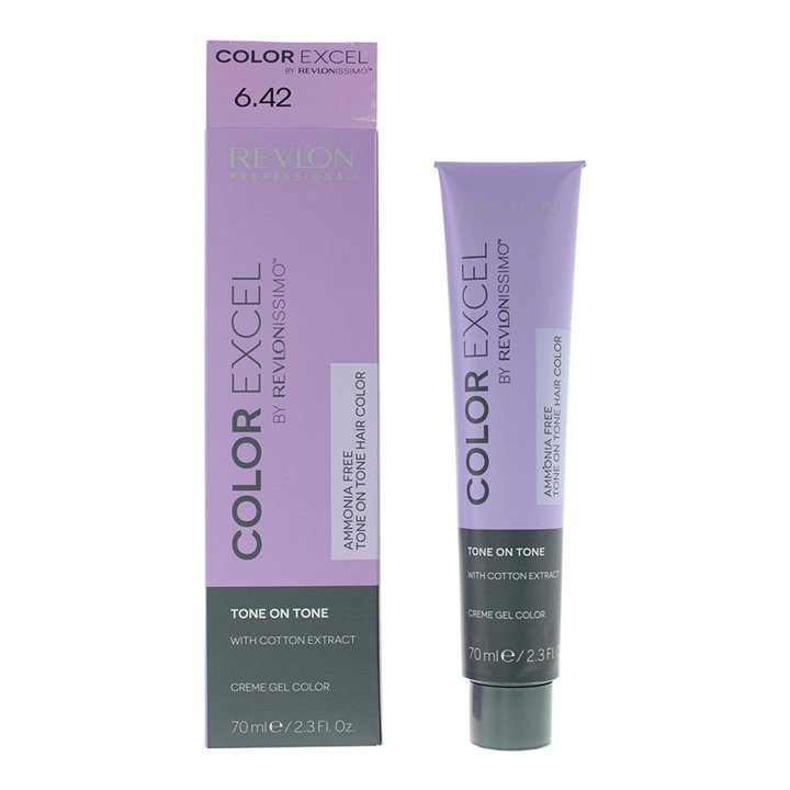Revlon, Color Excel, Semi-Permanent Hair Dye, 6.42 Dark Chestnut Iridescent Blonde, 70 ml - Teknashop Ltd