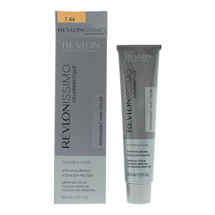 Revlon, Revlonissimo Colorsmetique, Permanent Hair Dye, 7.44 Medium Intensive Copper Blonde, 60 ml - Teknashop Ltd