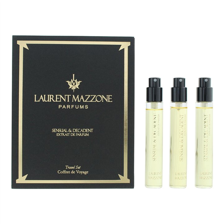 Set Trio, Laurent Mazzone, Sensual & Decadent, Extrait De Parfum, Unisex, 3 pcs, 15 ml - Teknashop Ltd