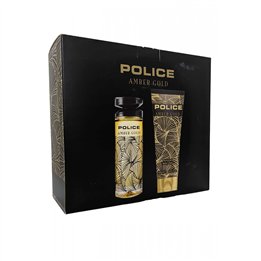 Set Police: Amber Gold, Eau De Toilette, For Women, 100 ml + Amber Gold, Hydrating, Body Lotion, 125 ml - Teknashop Ltd