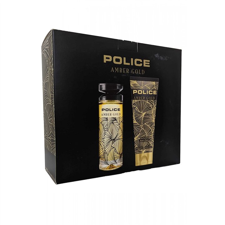 Set Police: Amber Gold, Eau De Toilette, For Women, 100 ml + Amber Gold, Hydrating, Body Lotion, 125 ml - Teknashop Ltd