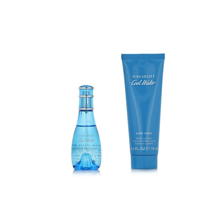 Set Davidoff: Cool Water, Eau De Toilette, For Women, 30 ml + Cool Water, Body Lotion, Body, 75 ml - Teknashop Ltd
