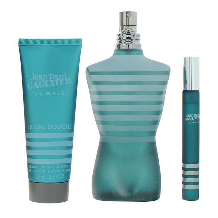 Set Jean Paul Gaultier: Le Male, Eau De Toilette, For Men, 125 ml + Le Male, Eau De Toilette, For Men, 10 ml + Le Male, Cleansin