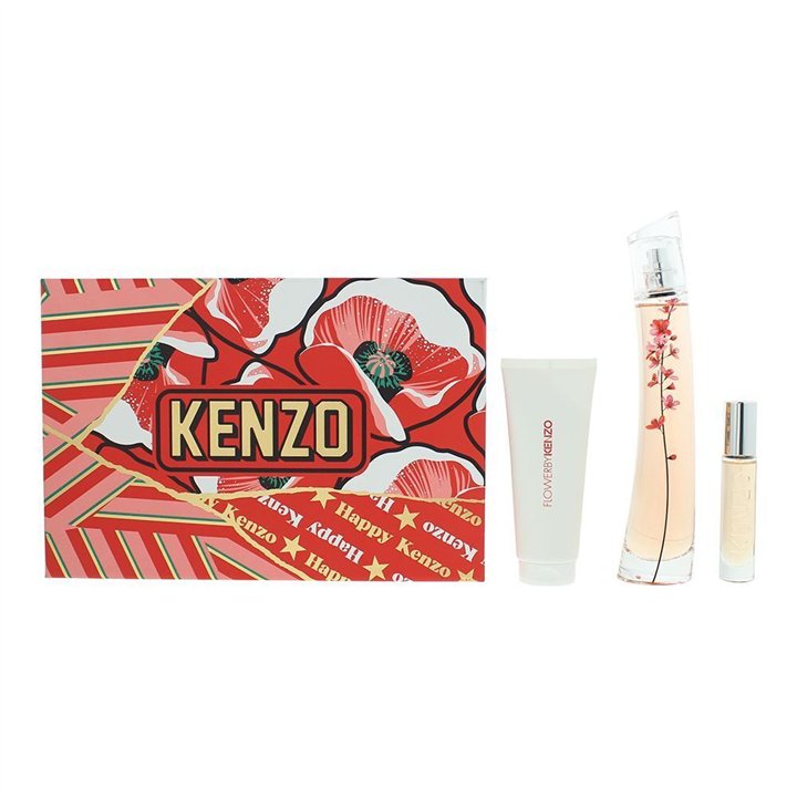 Set Kenzo: Flower Ikebana Sakura, Eau De Parfum, For Women, 75 ml + Flower Ikebana Sakura, Eau De Parfum, For Women, 10 ml + Flo