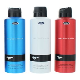 Set Ford: Mustang Blue, Deodorant Spray, For Men, 200 ml + Mustang Red, Deodorant Spray, For Men, 200 ml + Mustang White, Deodor