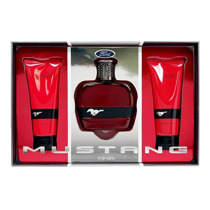 Set Ford: Mustang Red, Eau De Toilette, For Men, 100 ml + Mustang Red, After-Shave Balm, 100 ml + Mustang Red, Cleansing, Shower