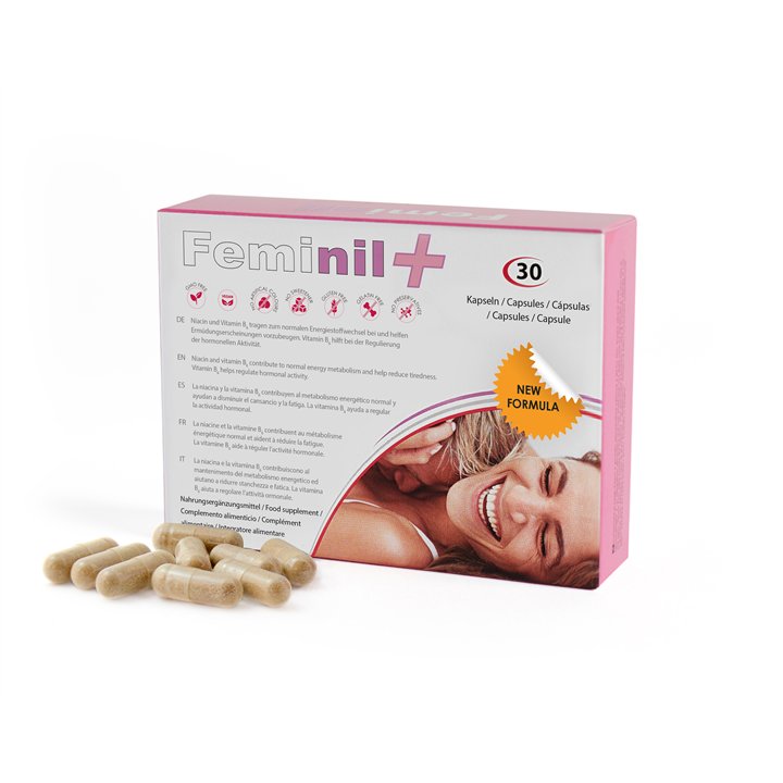 Feminil, Feminil+, Maca, L-Arginine, Saffron, Rhodiola, Ginkgo Biloba & Zinc, Increase Female Libido, Capsules, 30 capsules - Te