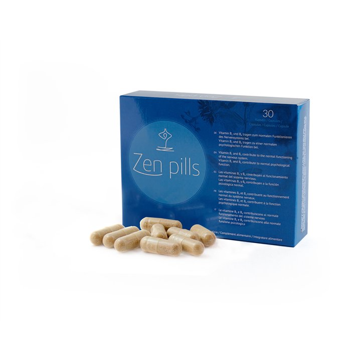 500 Cosmetics, Zen Pills, L-Tryptophan, Magnesium Stearate, Hops, Passiflora, L-Theanine, Vitamin B6 & Vitamin B1, Control Anxie