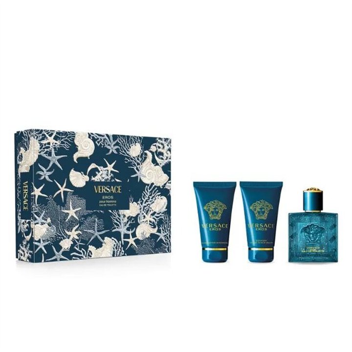 Set Versace: Eros, Eau De Toilette, For Men, 50 ml + Eros, Shower Gel, For All Skin Types, 50 ml + Eros, Hydrating, After-Shave 