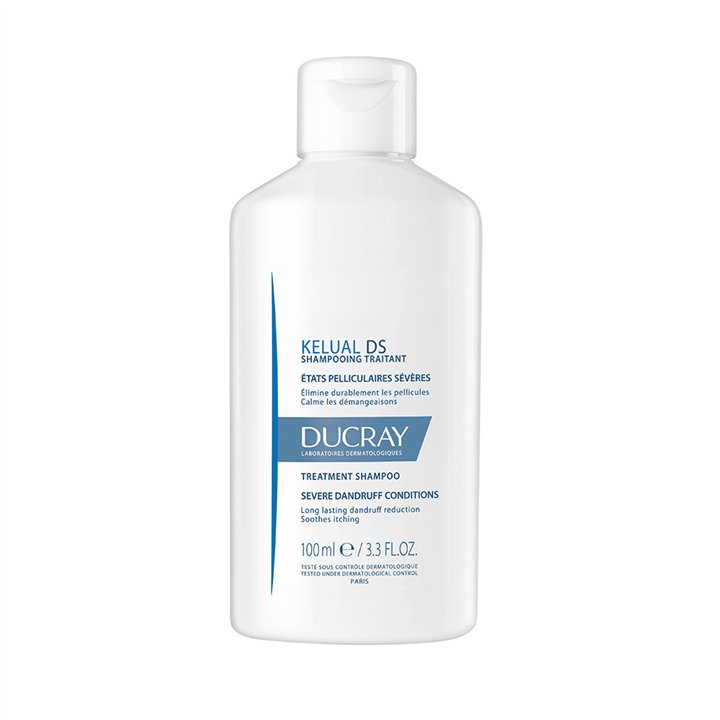 Ducray, Kelual DS, Hair Treatment Shampoo, Antifungal, Anti-itch, Soothing, For Dry/Flaky Scalp, 100 ml - Teknashop Ltd