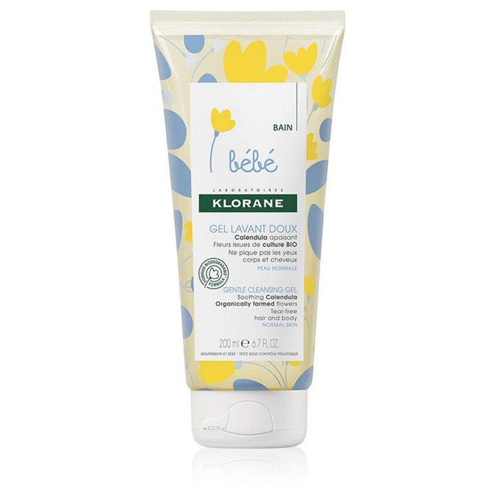 Klorane, Baby, Calendula Extract, Gentle Cleansing, Cleansing Gel, For Hair & Body, 200 ml - Teknashop Ltd