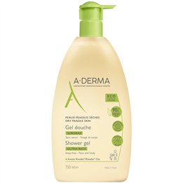A-Derma, Ultra Rich, Shower Gel, Body, All Skin Types, 750 ml - Teknashop Ltd