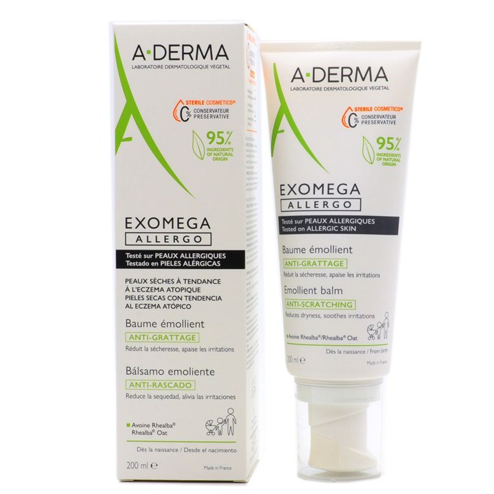A-Derma, Exomega Allegro, Emollient, Balm, For Face, 200 ml - Teknashop Ltd
