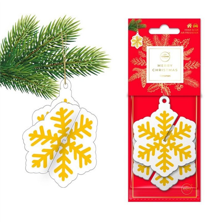 Aroma Car, Xmas 3D Snowflake, Cinnamon, Room Air Freshener - Teknashop Ltd