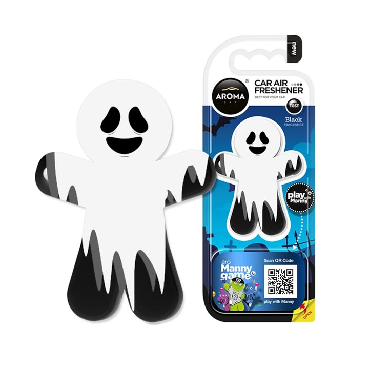 Aroma Car, Manny Ghost Black, Car Air Freshener - Teknashop Ltd