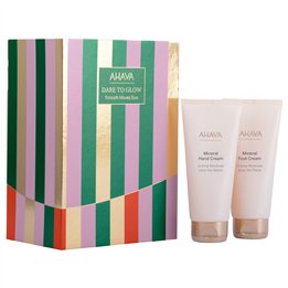 Dare To Glow Set Ahava:  Dead Sea Water, Hydration, Hand Cream, 100 ml + Mineral, Nourishing, Foot Cream, 100 ml - Teknashop Ltd
