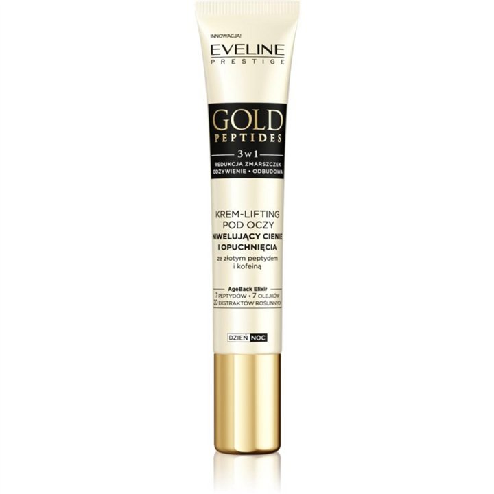 Eveline Cosmetics, Gold Peptides, Peptide, Anti-Dark Circles, At Night, Eye Cream, 20 ml - Teknashop Ltd