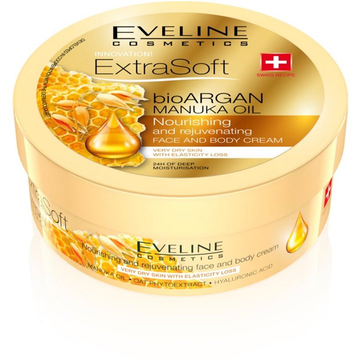 Eveline Cosmetics, Bio Organic, Argan & Manuka Oil, Hydration, Daily, Cream, For Face & Body, 175 ml - Teknashop Ltd