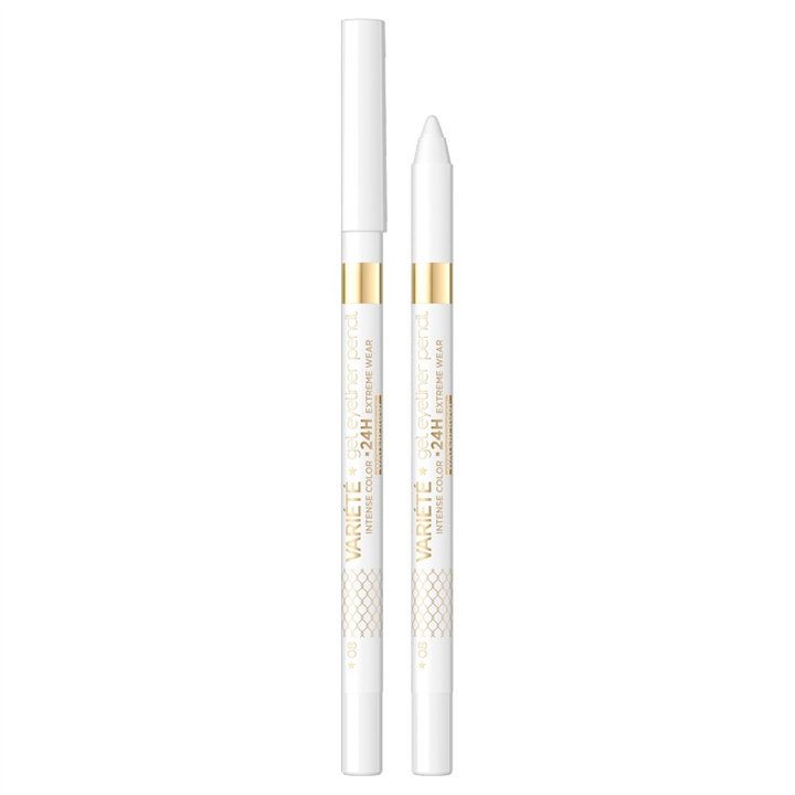 Eveline Cosmetics, Variete, Waterproof, Gel Pencil Eyeliner, 08, White, 1.3 g - Teknashop Ltd