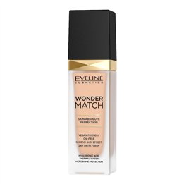 Eveline Cosmetics, Wonder Match Skin Absolute Perfection, Oil Free, Liquid Foundation, 16, Light Beige, 30 ml - Teknashop Ltd