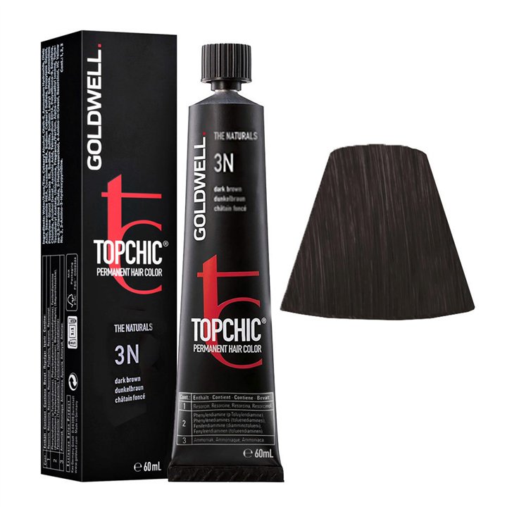 Goldwell, TopChic, Permanent Hair Dye, 03N Dark Brown, 60 ml - Teknashop Ltd