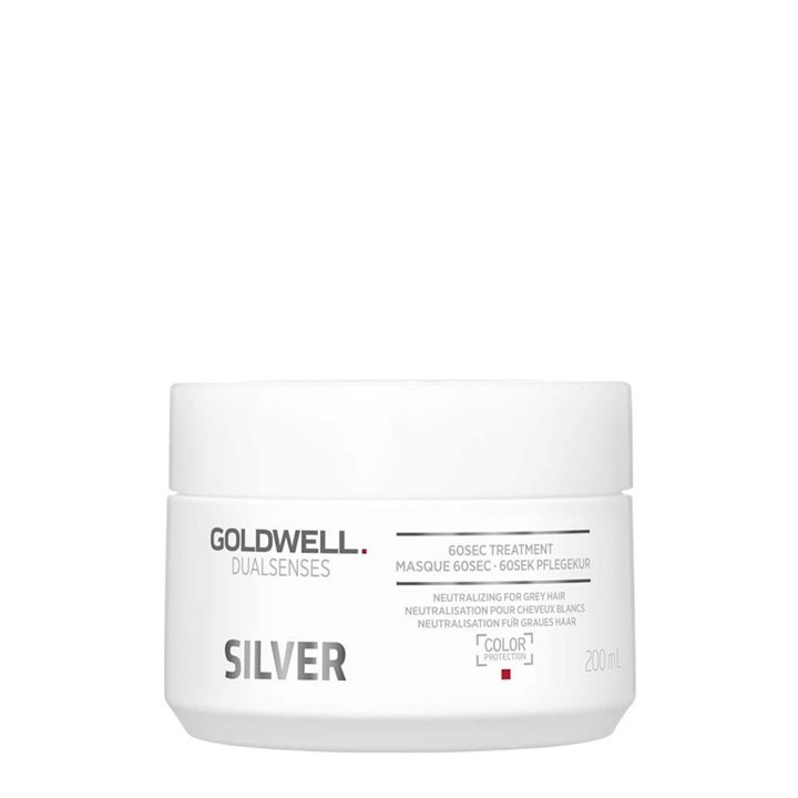 Goldwell, Dualsenses Silver 60 Sec, Hair Treatment Cream Mask, Anti Grey, 200 ml - Teknashop Ltd