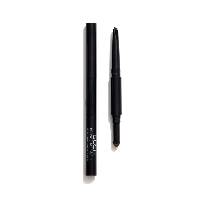 Gosh, Shape & Fill, Double, Eyebrow Cream Pencil, 003, Dark Brown, 0.5 g - Teknashop Ltd